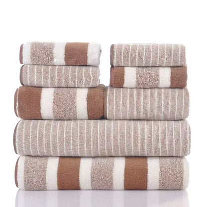Coral Fleece Double-sided Thickened 8-piece Set Towels Square Scarf