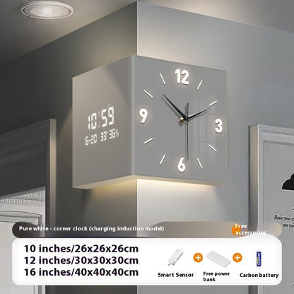 Living Room Corner Electronic Wall-mounted Clock