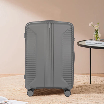 20   24   28  3 Pcs  Set In PP Spinner Wheel Luggage, Carry On Suitcase, Matching Color, Combination Lock
