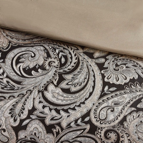 12 Piece Comforter Set With Cotton Bed Sheets Black Queen