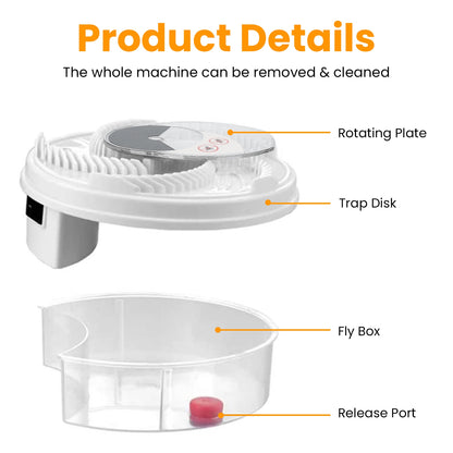 USB Powered Electric Fly Trap Automatic Flycatcher Rotating Fly Pest Repellent Tool For Home Kitchen Restaurant