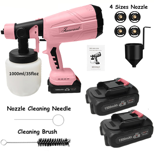 Paint Sprayer 200W High Power Electric Spray Paint With Adjustable Spray Width Knob 4 Nozzles,Easy To Clean For Paint Sprayer For Furniture Garder Chairs Fence Walls Door Etc
