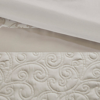 Embroidered 8 Piece Comforter Set Neutral King