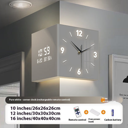 Living Room Corner Electronic Wall-mounted Clock