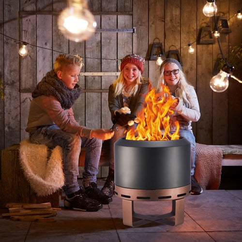 Outdoor Smokeless Fire Pit Stove 18 For Camping Bonfire, Wood Burning Fire Place Firepit With Stand For Patio  Outside