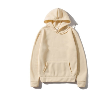 Cotton Fleece Solid Color Hoodie Sweatshirt