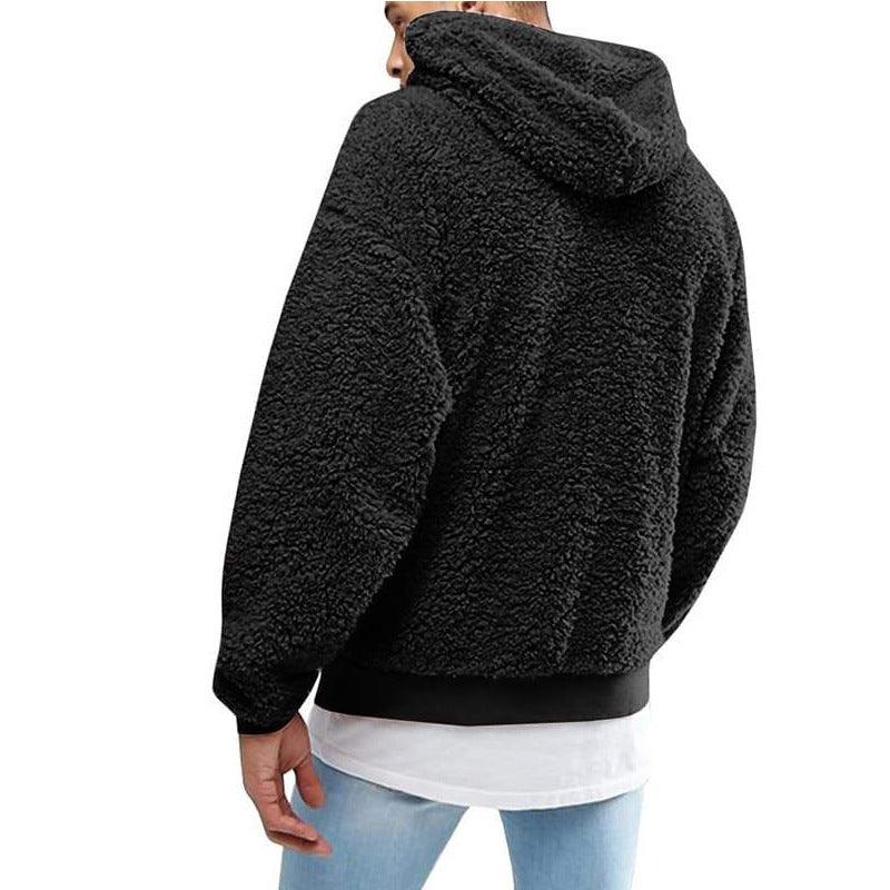 Autumn New Mens Warm Hoodie Fluffy Fleece Hooded Winter Sweatshirts Casual Long Sleeveless Sweatshirt Pullover Fashion - lotsofthingshere