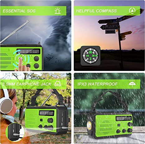 Outdoor Solar Powered Hand Cranked Emergency Radio - lotsofthingshere