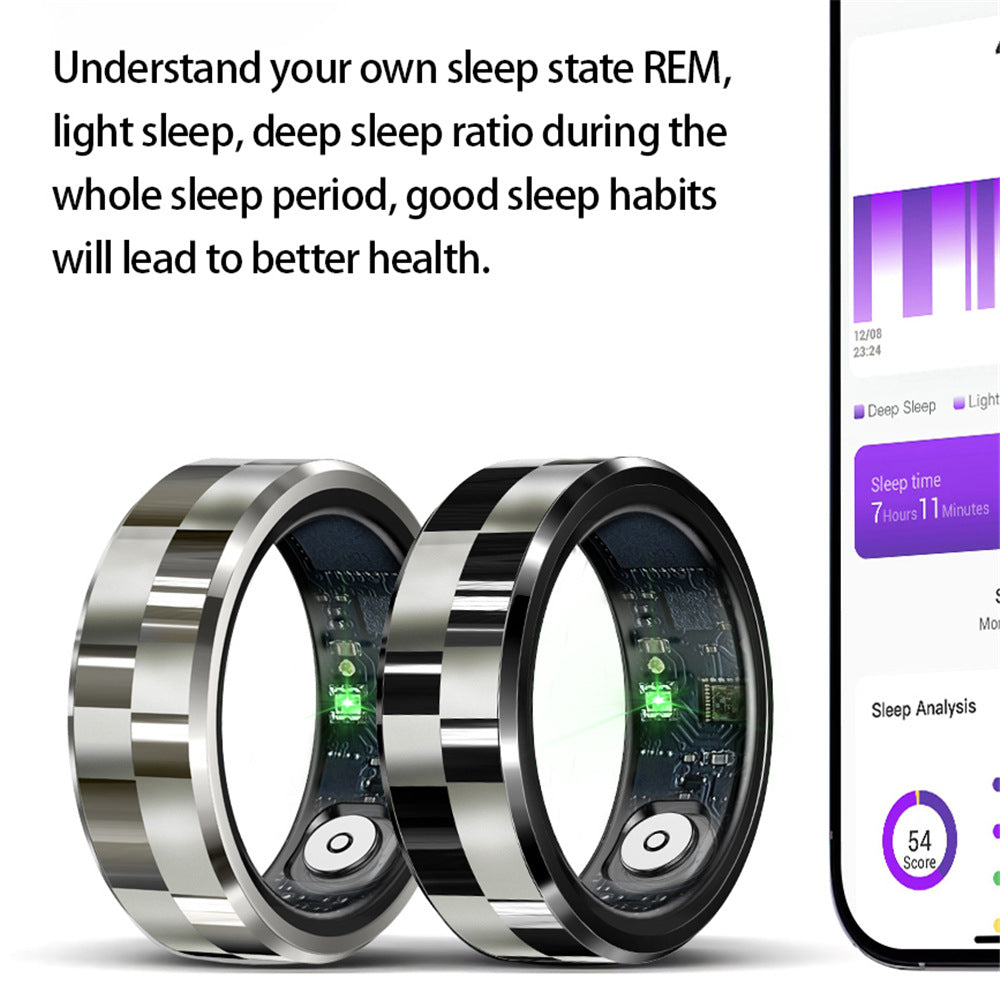 R9 Smart Ring With Charging Bin Heart Rate Blood Pressure Blood Oxygen Sleep Health Monitoring
