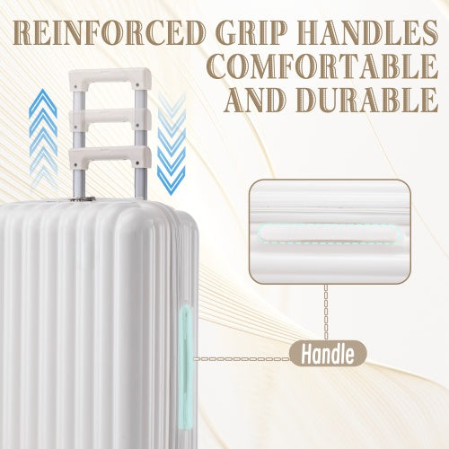 ABS Spinner Wheel Luggage  Carry On Suitcase  With Cup Holder  USB Port  Phone Holder 20  24   28