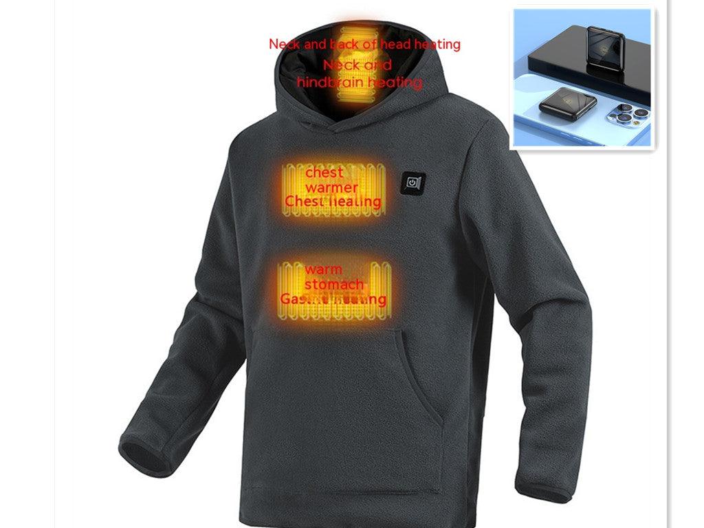 Smart Heating Coral Fleece Hood Sweater - lotsofthingshere