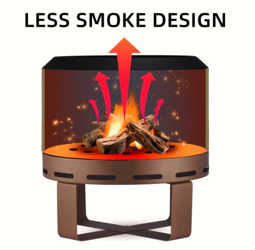 Outdoor Smokeless Fire Pit Stove 18 For Camping Bonfire, Wood Burning Fire Place Firepit With Stand For Patio  Outside