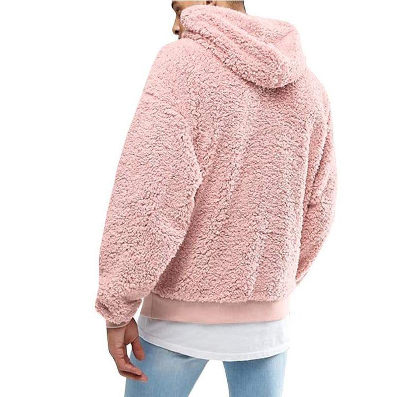 Autumn New Mens Warm Hoodie Fluffy Fleece Hooded Winter Sweatshirts Casual Long Sleeveless Sweatshirt Pullover Fashion - lotsofthingshere