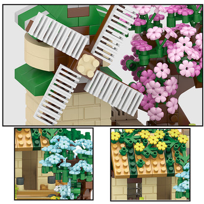 Small Micro Particles Puzzle Blocks Flower Toys Gift Ornaments