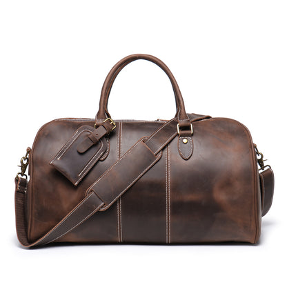 Retro New Men's Genuine Leather Portable Travel Bag