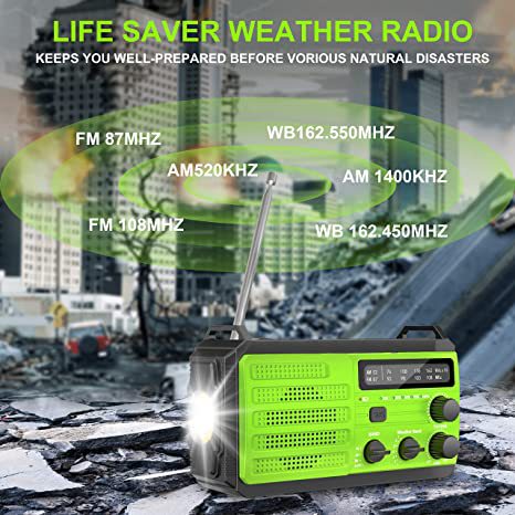 Outdoor Solar Powered Hand Cranked Emergency Radio - lotsofthingshere