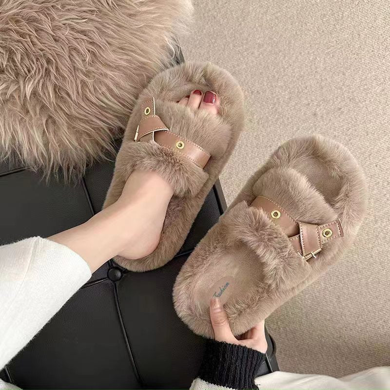 Fluffy Slippers Women's Flat Slippers