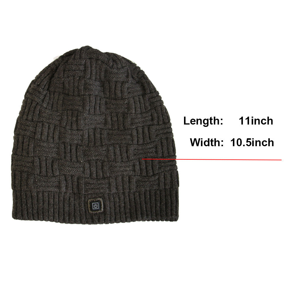 Unisex Fleece Hat Winter Warm Hat USB Rechargeable Electric Heating Hat For Outdoor Climbing Riding Fishing Hiking Accessory