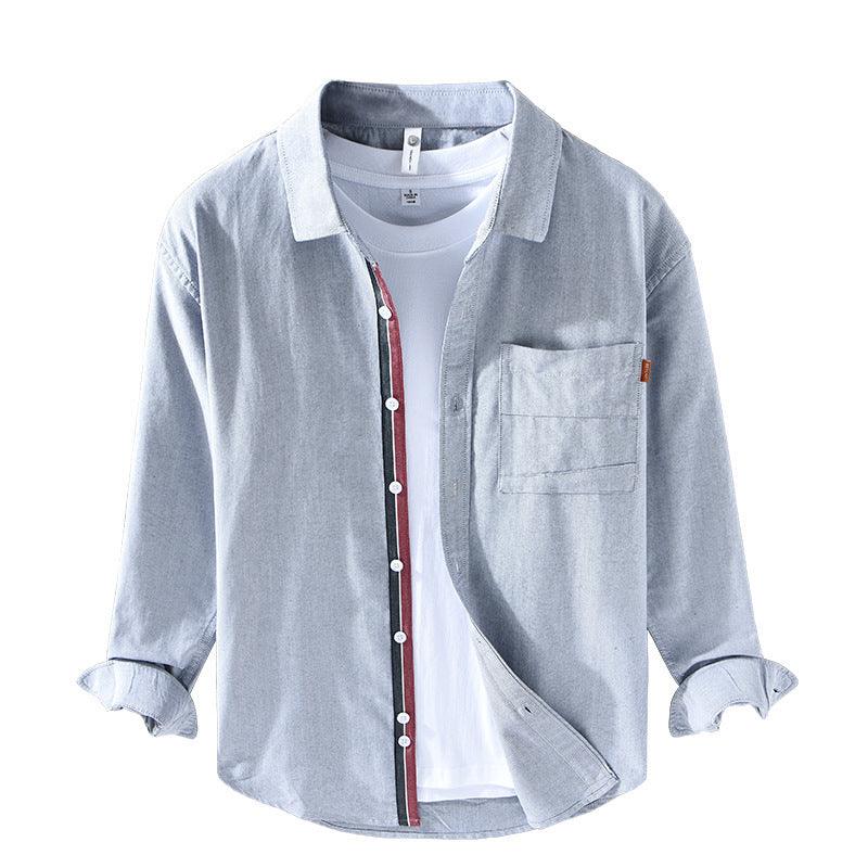 Oxford Long-sleeved Shirt Men's Casual Youth - lotsofthingshere