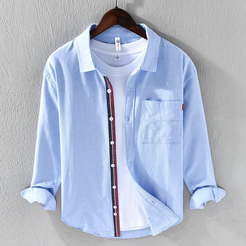 Oxford Long-sleeved Shirt Men's Casual Youth - lotsofthingshere