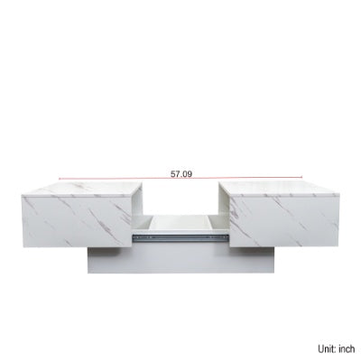 Coffee Table With Sliding Tabletop, Center Table With Hidden Storage Compartment, Extendable Table For Living Room