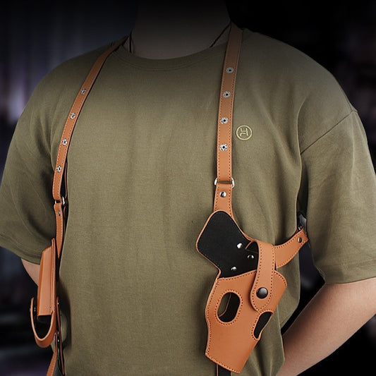 Cross-border Underarm Concealed Quick-draw Holster Outdoor Tactical Pistol Pouch Type 92 Genuine Leather Holster Prop Gun Holster