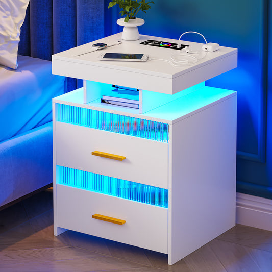 Bedroom Bedside Table With Charging Table