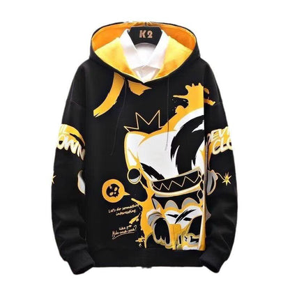 Anime Fleece-lined Thickened Hooded Sweatshirt - lotsofthingshere