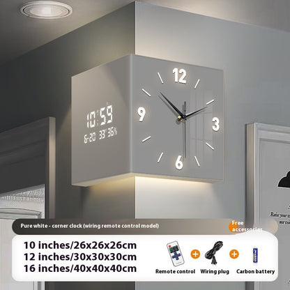 Living Room Corner Electronic Wall-mounted Clock