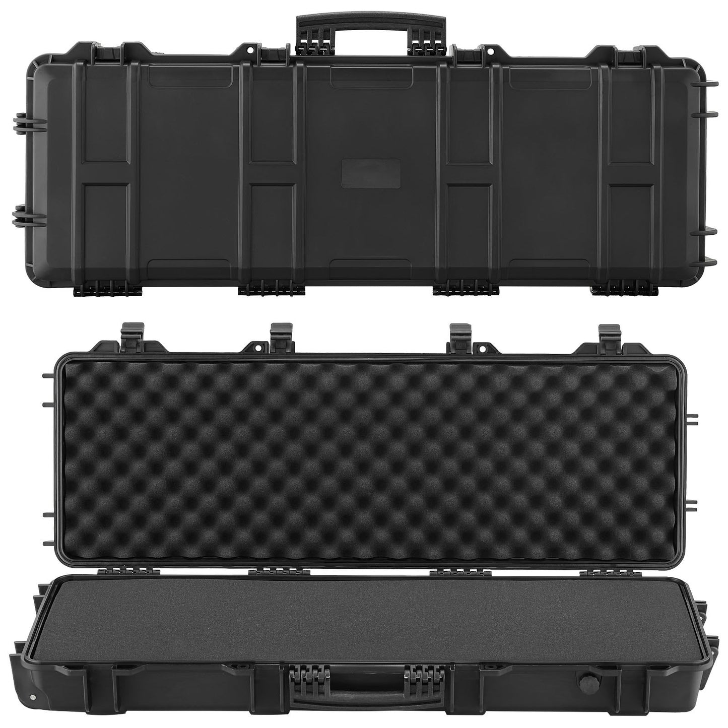 Hard Rifle Case, Lockable Rifle Case With Pre-cut Foams, 40 In Gun Storage With Wheels, IP67 Waterproof & Dustproof Movable Large Pistol Storage For Rifles, Shotguns, Airsoft Guns, Black