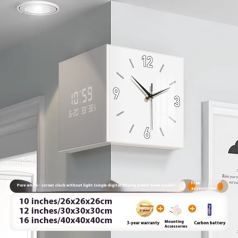Living Room Corner Electronic Wall-mounted Clock