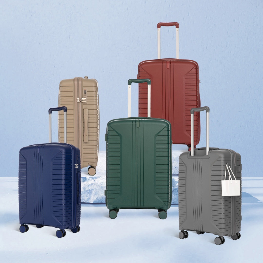 20   24   28  3 Pcs  Set In PP Spinner Wheel Luggage, Carry On Suitcase, Matching Color, Combination Lock