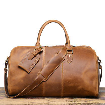 Retro New Men's Genuine Leather Portable Travel Bag