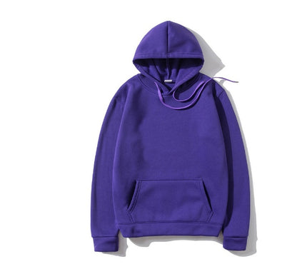 Cotton Fleece Solid Color Hoodie Sweatshirt