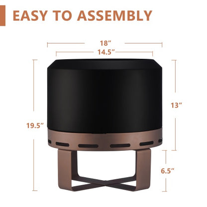 Outdoor Smokeless Fire Pit Stove 18 For Camping Bonfire, Wood Burning Fire Place Firepit With Stand For Patio  Outside