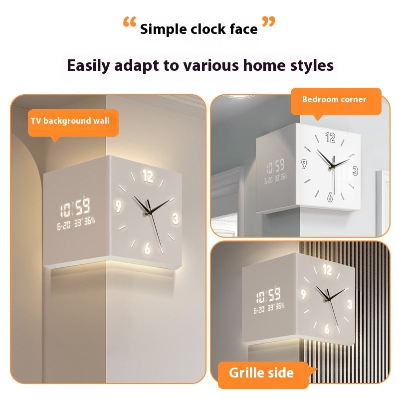 Living Room Corner Electronic Wall-mounted Clock