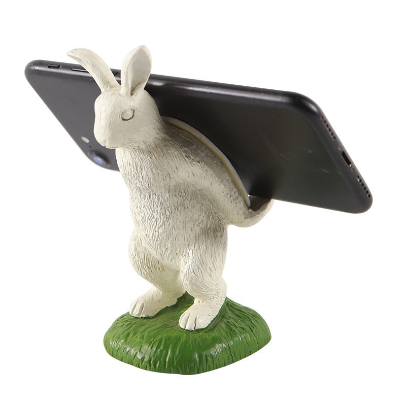 White Rabbit Mobile Phone Holder Resin Crafts